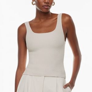BABATON Sculpt Knit Square Neck Tank - 2XS, Matte Pearl